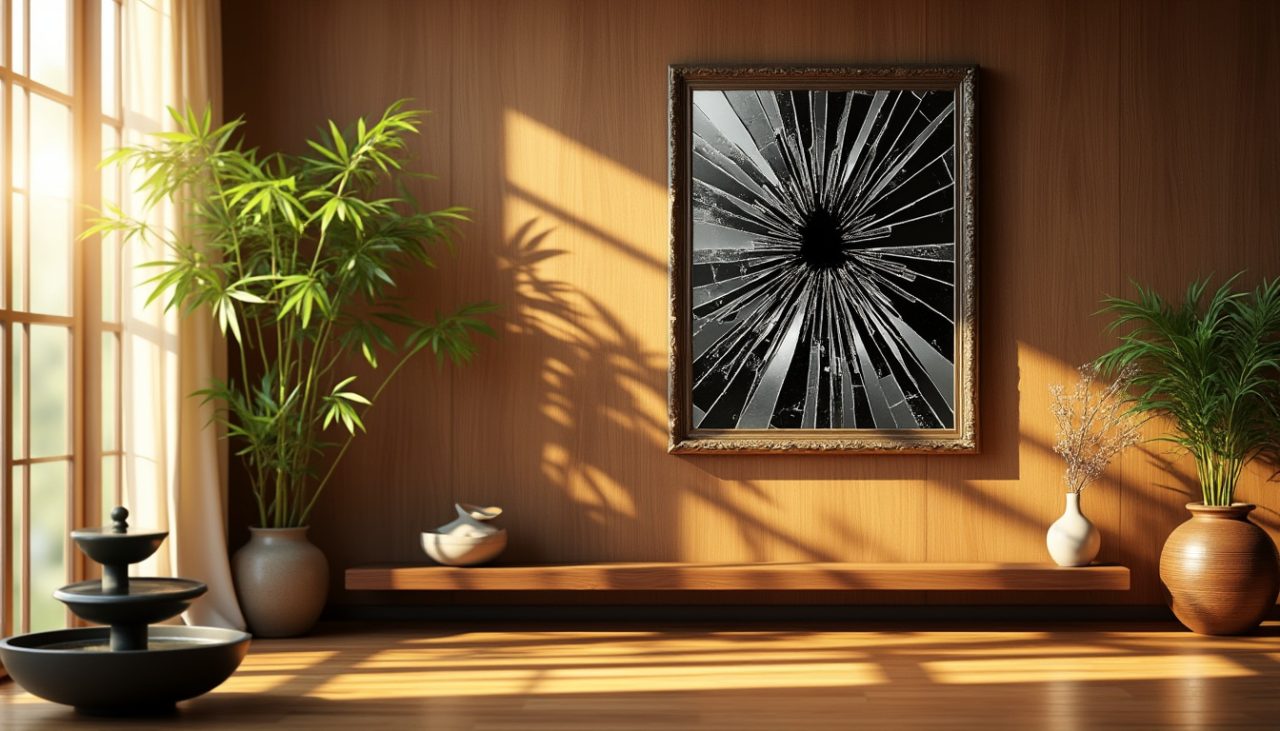 You are currently viewing Signification d’un miroir cassé en feng shui : impacts et interprétations