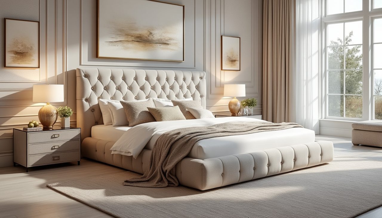 Lire la suite à propos de l’article Tête de lit jusqu’au plafond : Une solution élégante pour sublimer votre chambre