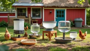 Lire la suite à propos de l’article Mangeoires et abreuvoirs pour poules : Comment bien choisir l’équipement adapté ?