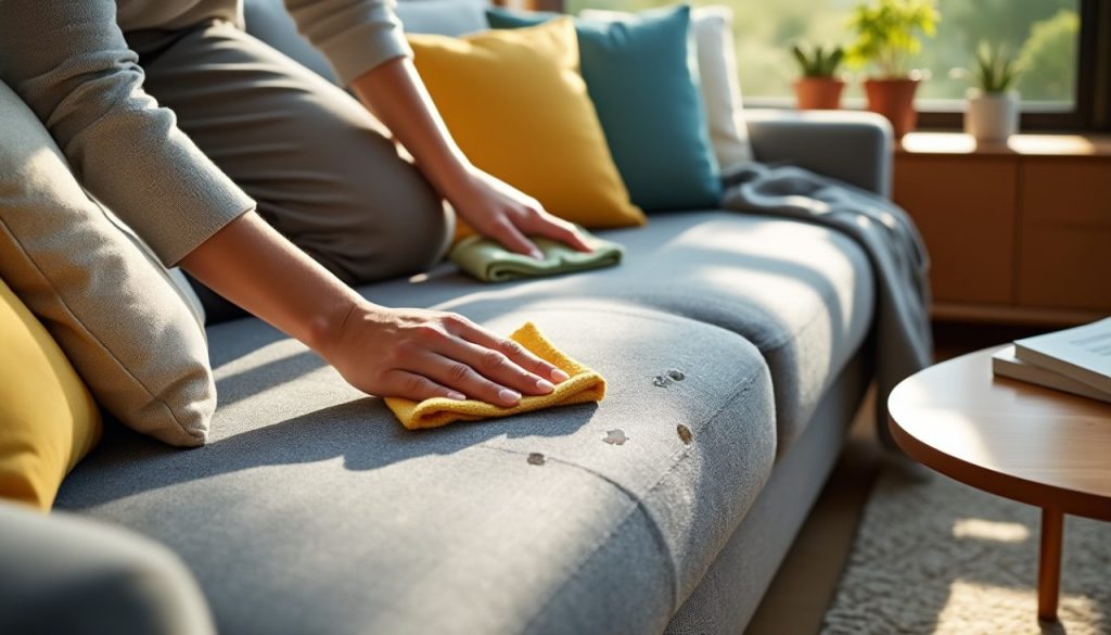 découvrez des astuces efficaces pour enlever facilement les taches en forme d'auréole sur votre canapé en tissu et redonner à votre mobilier tout son éclat.