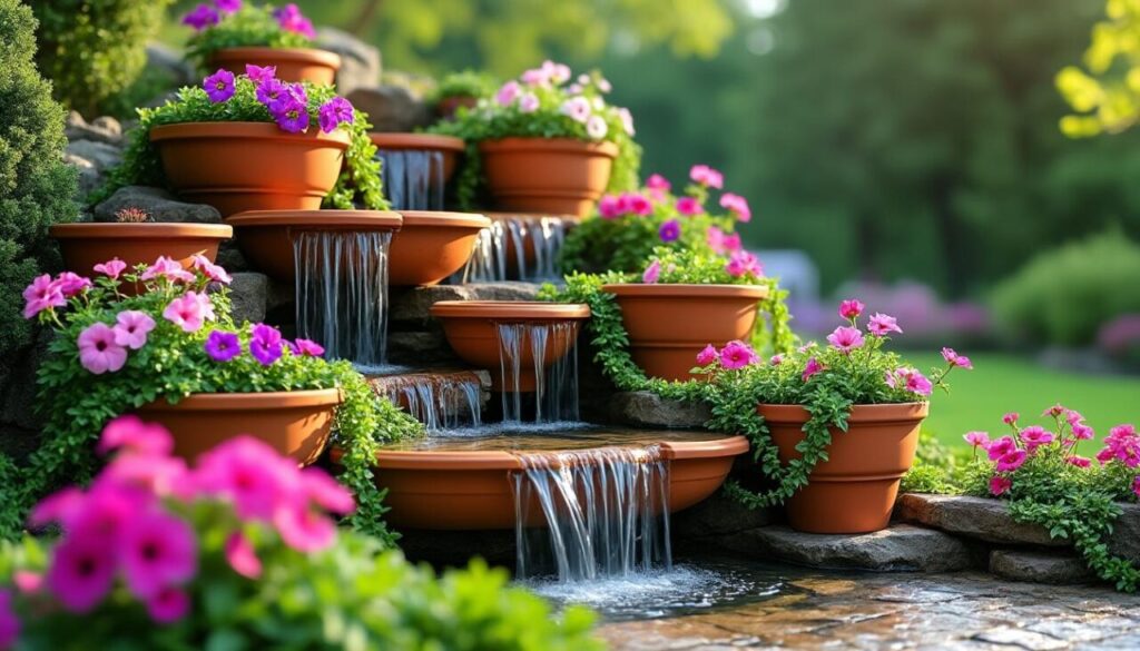 découvrez comment créer une cascade artistique unique en utilisant des pots de fleurs pour embellir votre jardin ou balcon avec style et créativité.