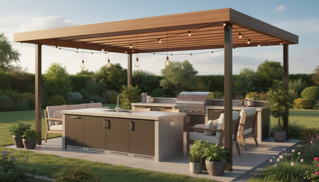 découvrez nos conseils pratiques pour aménager une cuisine extérieure sous pergola et profitez d'un espace convivial et fonctionnel en plein air.